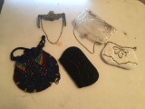 Group of 5 Vintage beaded purses and more