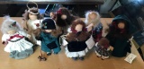 Group of Lizzie High Christmas dolls