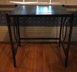 Vintage metal and wood side table