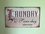 Laundry same day service modern metal sign