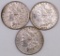 Lot of (3) 1883 O Morgan Silver Dollars.