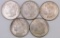 Lot of (5) 1921 P Morgan Silver Dollars.