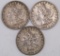 Lot of (3) 1879 P Morgan Silver Dollars.