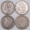 Lot of (4) Morgan Silver Dollars.