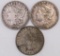 Lot of (3) Morgan Silver Dollars.