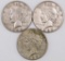 Lot of (3) Peace Silver Dollars.