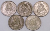 Lot of (5) Mexico ESTADOS UNIDOS MEXICANOS 5 Pesos KM# 467