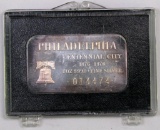 1976 Philadelphia centennial City 1oz. Silver Ingot.