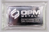 OPM Metals 10 Troy Ounces of .999 Fine Silver Ingot.