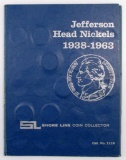 Lot of (50) Jefferson Nickels in vintage Shore Line Coin Folder.