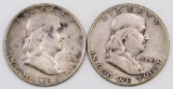 Lot of (2) Franklin Half Dollars.