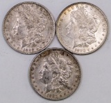 Lot of (3) 1883 O Morgan Silver Dollars.