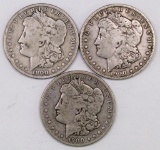 Lot of (3) 1900 O Morgan Silver Dollars.