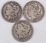 Lot of (3) 1890 O Morgan Silver Dollars.
