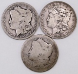 Lot of (3) 1891 O Morgan Silver Dollars.