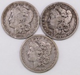 Lot of (3) 1884 O Morgan Silver Dollars.