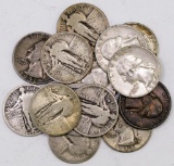 Lot of (14) 90% Silver Quarters Standing Liberty & Washington.