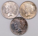 Lot of (3) 1922 P Peace Silver Dollars