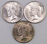 Lot of (3) 1926 P Peace Silver Dollars.