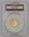 1914 D $2.50 Indian Gold (NAC) MS66.