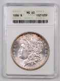 1886 P Morgan Silver Dollar (ANACS) MS63.