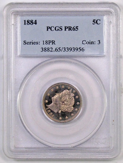 1884 Liberty Head Nickel (PCGS) PR65.