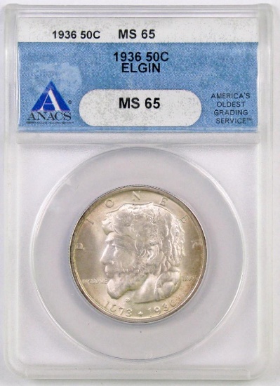 1936 Elgin Commemorative Half Dollar (ANACS) MS65.