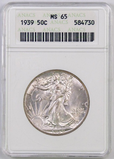 1939 P Walking Liberty Half Dollar (ANACS) MS65.