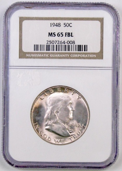 1948 P Franklin Half Dollar (NGC) MS65FBL.