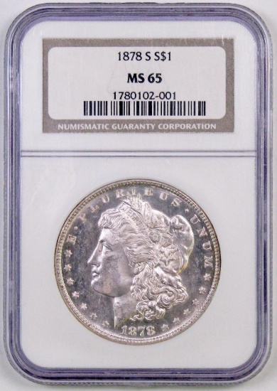 1878 S Morgan Silver Dollar (NGC) MS65.