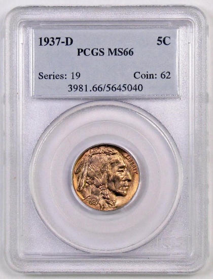 1937 D Buffalo Nickel (PCGS) MS66.