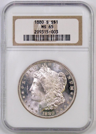 1880 S Morgan Silver Dollar (NGC) MS65.