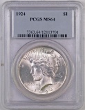 1924 P Peace Silver Dollar (PCGS) MS64.