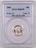 1944 P Mercury Dime (PCGS) MS65FB.