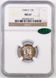1945 S Mercury Dime (NGC) MS67 with CAC.