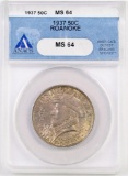 1937 Roanoke Commemorative Half Dollar (ANACS) MS64.