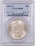 1884 CC Morgan Silver Dollar (PCGS) MS64.