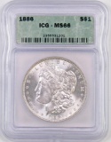 1886 P Morgan Silver Dollar (ICG) MS66.