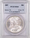 1887 P Morgan Silver Dollar (PCGS) MS64.