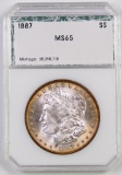 1887 P Morgan Silver Dollar (PCI) MS65.