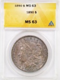1890 P Morgan Silver Dollar (ANACS) MS63.