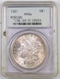 1921 P Morgan Silver Dollar (PCGS) MS64.