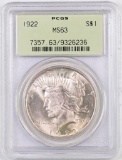 1922 P Peace Silver Dollar (PCGS) MS63.
