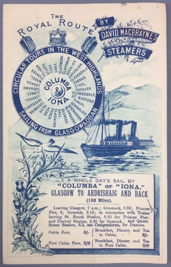 Antique The Royal Route Lake Steamer Schedule