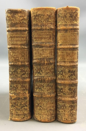 Group of 3 Antique Dictionnaire D?Histoire Naturelle Volumes 1,2 and 3 Books
