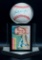 Signed Brooklyn Dodgers Sandy Koufax Baseball with Trading Card and Display