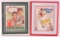 Group of 2 Vintage Cigarette and Gum Advertisements Featuring Baseball Players