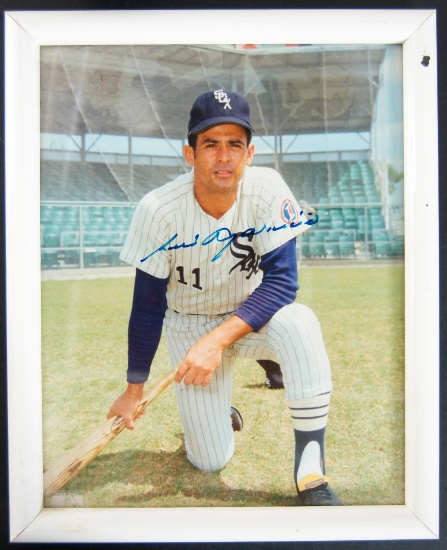 Signed Chicago White Sox Luis Aparicio Framed Photograph