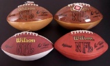 Group of 4 Official NFL Autograph Footballs