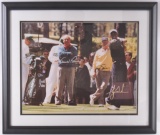 Signed Arnold Palmer, Tiger Woods, and Jack Nicklaus Framed Photograph with COA